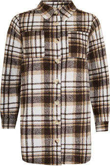 OFELIA trøje_strik_cardigan Ofelia - Tula skjorte, brun combi