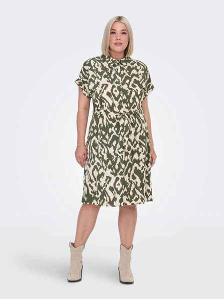 Only Carmakoma bluser_t-shirts_kjoler Only Carmakoma - Cardiega kjole, grøn - 15225526