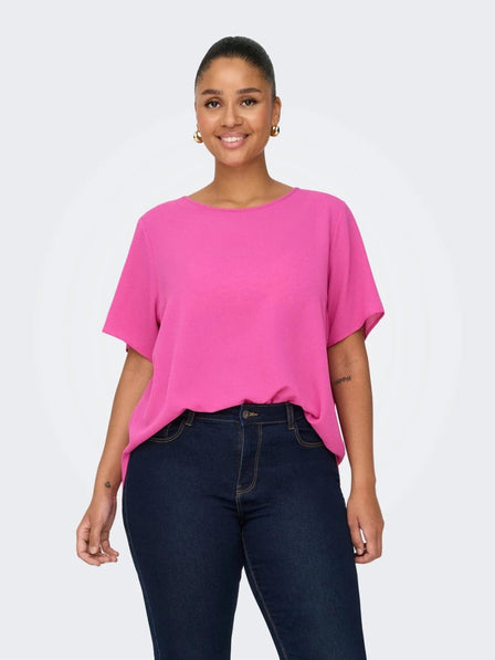 Only Carmakoma bluser_t-shirts_kjoler Only Carmakoma - Carvica t-shirt, pink - 15218353