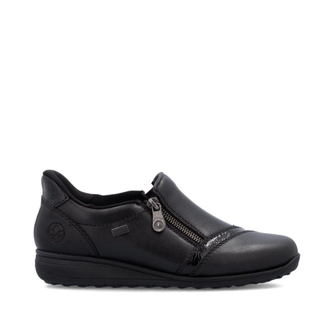 Rieker flade sko Rieker - Ready-to-go damesko med tex, sort skind - 47264-00