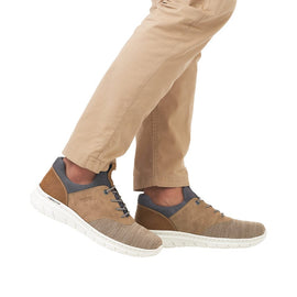 Rieker kraftig sko Rieker Sand farvet kraftige herresko 13150-64