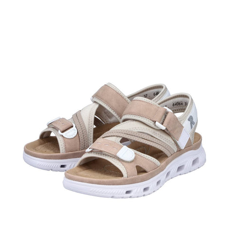 Rieker sandaler lav hæl Rieker - Damesandal, beige - 64064-31