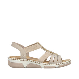 Rieker sandaler lav hæl Rieker - Damesandal, beige - 66201-62