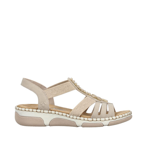 Rieker sandaler lav hæl Rieker - Damesandal, beige - 66201-62