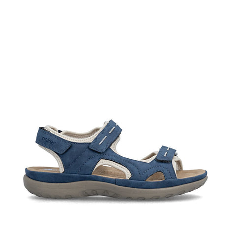 Rieker sandaler lav hæl Rieker - Damesandal, blå - 64856-14