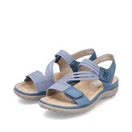 Rieker sandaler lav hæl Rieker - Damesandal, blå - 64870-14