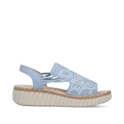 Rieker sandaler lav hæl Rieker - Damesandal, blå - 69246-10