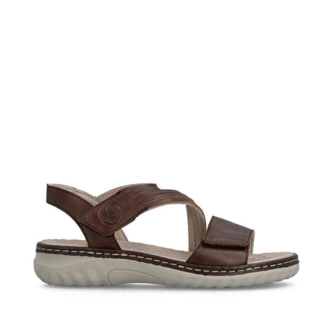 Rieker sandaler lav hæl Rieker - Damesandal, brun - 60464-22