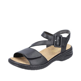 Rieker sandaler lav hæl Rieker - Damesandal, sort - 64561-00