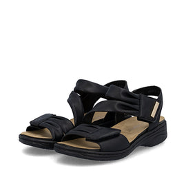 Rieker sandaler lav hæl Rieker - Damesandal, sort - 64562-00