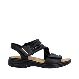 Rieker sandaler lav hæl Rieker - Damesandal, sort - 64562-00