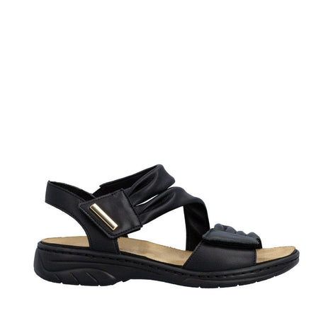 Rieker sandaler lav hæl Rieker - Damesandal, sort - 64562-00