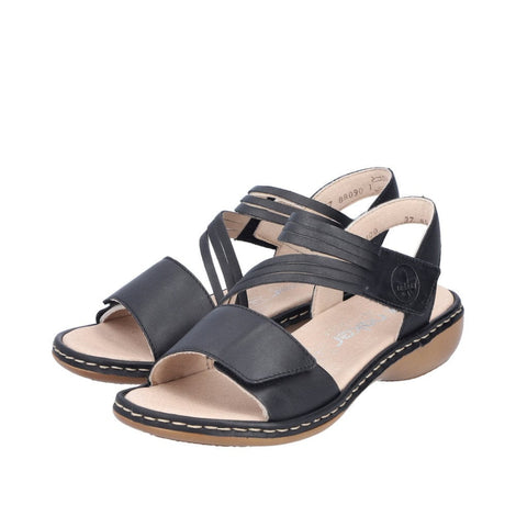 Rieker sandaler lav hæl Rieker - Damesandal, sort - 65964-00