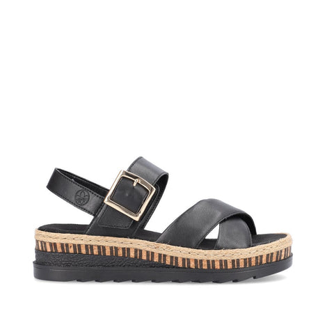 Rieker sandaler lav hæl Rieker - Damesandal, sort - V7951-00