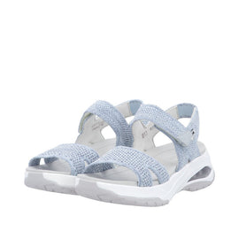 Rieker sandaler lav hæl Rieker - Rieker damesandal, light blue - W3152-10