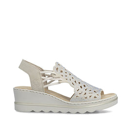 Rieker sko med hæl Rieker - Damesandal, beige - 67465-62