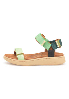 Woden sandaler lav hæl Woden - Line sandal, Apple Green Multi - WL926