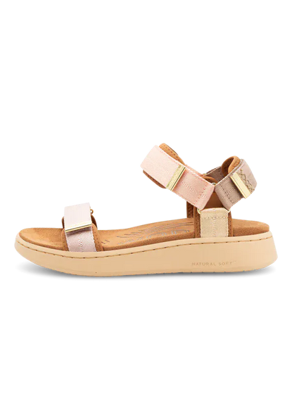 Woden sandaler lav hæl Woden - Line sandal, blush multi - WL926