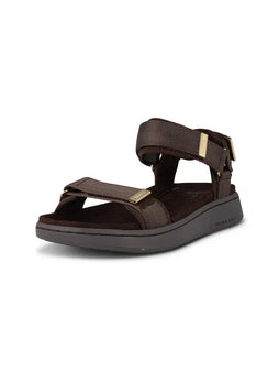 Woden sandaler lav hæl Woden - Line sandal, Chocolate - WL926