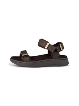 Woden sandaler lav hæl Woden - Line sandal, Chocolate - WL926
