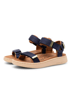 Woden sandaler lav hæl Woden - Line sandal, navy - WL926