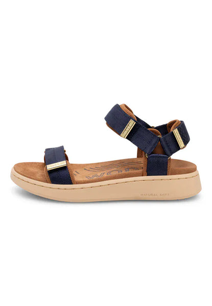 Woden sandaler lav hæl Woden - Line sandal, navy - WL926