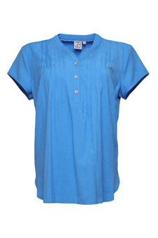 2B bluser_skjorter 2B - Cervina kortærmet bluse, blå