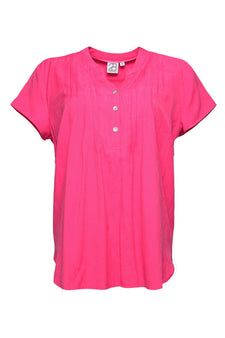 2B bluser_skjorter 2B - Cervinia kortærmet bluse, Pink - 1011235