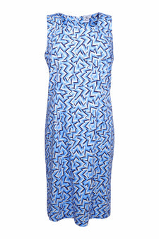 2B kjoler_nederdele 2B - Arica kjole, blåt print - 125062