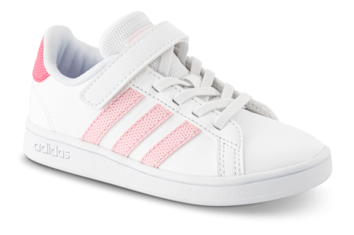 En nat Anbefalede Hollow Adidas - Grand Court børnesneakers, hvid/lyserød