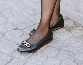 Ara sko med hæl Ara - Dame ballerina, sort skind - 12-13303-01