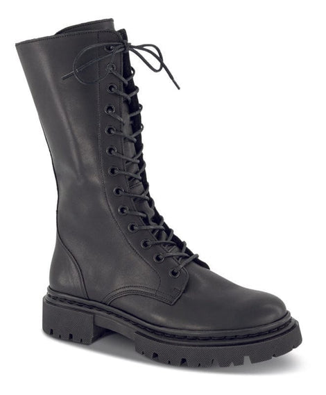 B&CO - damestøvle med snøre, sort 610-517-E7L