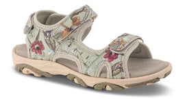 B&Co sandaler lav hæl B&CO - Damesandal, grøn med blomster - 281456 840 771