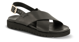 B&Co sandaler lav hæl B&CO - Damesandal, sort skind - PI-2701