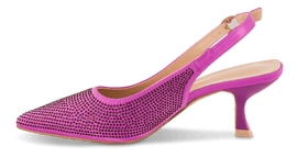 B&Co sko med hæl B&CO - Damesko, lilla med rhinsten - 5071D-101