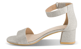 B&Co sko med hæl B&CO - Damesko med hæl, sølv glimmer - SH235-6
