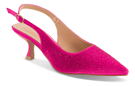 B&Co sko med hæl B&CO - Damesko, pink med rhinsten - 5071D-101