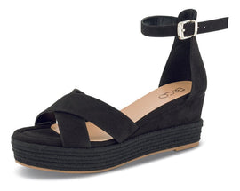 B&Co sko med hæl B&CO - Sandal på plateau med ankelrem sort - 268003F2T