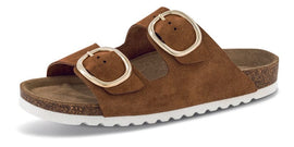 B&Co slip-in B&CO - Slip-in sandal med spænder i brun - 11764