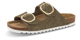 B&Co slip-in B&CO - Slip-in sandal med spænder i grøn - 11764
