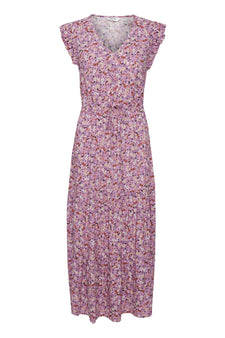 B-Young kjoler_nederdele B-Young - Lang kjole, rosa mønster - 20811219-201129