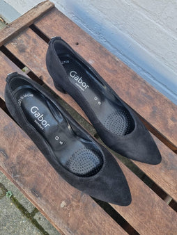 Gabor sko med hæl Gabor -  Sko på hæl, sort ruskind - 92.151.47