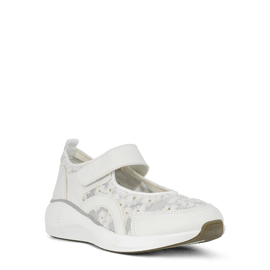 Green Comfort flade sko Green Comfort - Dolphin Mary Jane damesneakers, hvid blomster - 228004Q39