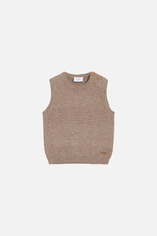 Hust and Claire trøjer_t-shirts_strik_cardigan Hust&Claire - Perry strikvest, sand - 59331888-1572