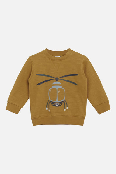Hust and Claire trøjer_t-shirts_strik_cardigan Hust&Claire - Sejer Sweatshirt, helikopter - 59514633-3641