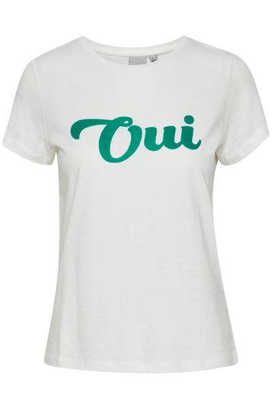 Ichi t-shirts_toppe ICHI - T-shirt med print, hvid - 20116071-200859