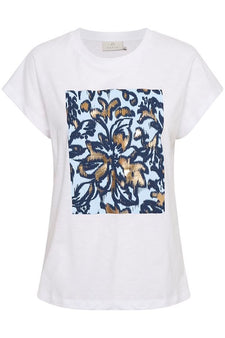 Kaffe t-shirts_toppe Kaffe - Kaamonda t-shirt, hvid med print - 10506460-110601