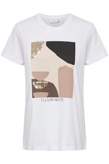 Kaffe t-shirts_toppe Kaffe KAveraja t-shirt med print, hvid - 1050574