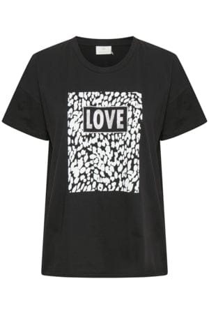 Kaffe tøj Kaffe - KALEO t-shirt i sort med print - 10505299