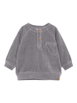 Lil' Atelier trøjer_t-shirts_strik_cardigan Lil' Atelier - Rinon velour sweatshirt, grå - 13210508